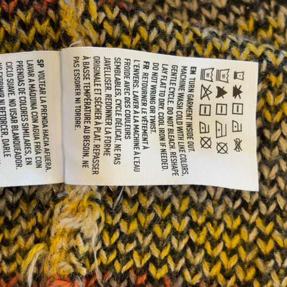 American Eagle Women's Hooded Southwest Open Blanket Poncho Sweater SZ L/XL - Picture 12 of 12